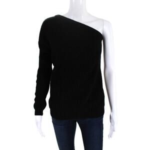 Acrobat 100% Cotton Black Long Sleeve Cold Shoulder Sweater M